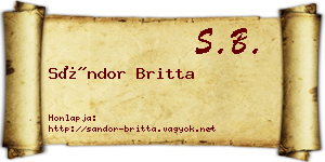 Sándor Britta névjegykártya